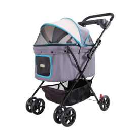 Ibiyaya-Easy Strolling Pet Buggy - Simple Grey- Gratis Verzending