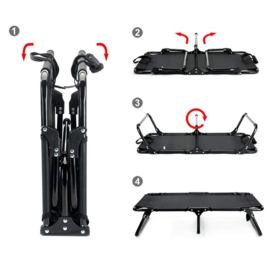 Hondenstretcher Oudoor Maxi Zwart 120 X 80 cm - Gratis Verzending