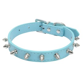 Halsband met Spikes blauw Large 29-38 cm