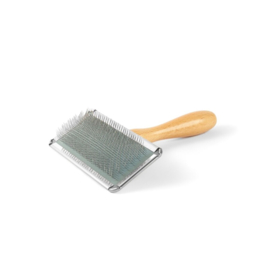 Slicker brush Large 12 mm pinlengte met houten handle