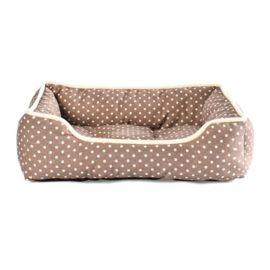 HONDENBED MOLLY DOTS BRUIN 56 X 46 X 16 CM- Gratis Verzending