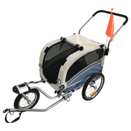 HONDENFIETSKAR SKY - MET JOGGER FUNCTIE - OPVOUWBAAR - BLAUW - MEDIUM- Gratis Verzending