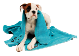 Show Tech Handdoek  Voor Honden En Katten 56x90 cm  Blauw- Microfibre Handdoek
