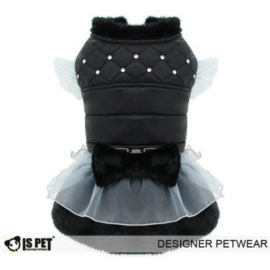 Hondenjas IsPet Tiffany zwart Smal - Ruglengte 23-25 cm - In voorraad