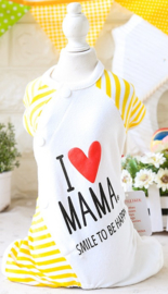 Hondenpyjama Love mamma Large Geel - Ruglengte 35-45 cm