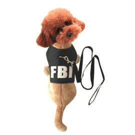 Hondentuigsetje Verstelbaar Zwart FBI  Large - Borstomvang 48-53 cm