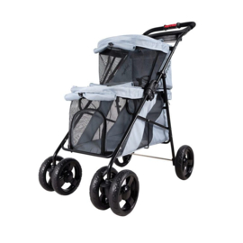 Ibiyaya Hondenbuggy Double Decker Silver Grey  - Gratis verzending