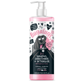 Bugalugs 3 in 1 Frambozen en Citroen Ontklittende Hondenshampoo 500ml