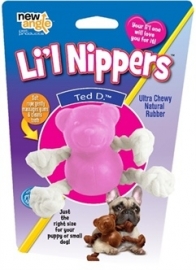 NEW ANGLE LI'L NIPPERS TED D. NATUURLIJK RUBBER MET FLOSTOUW  ( voor Kleine Rassen)/UITVERKOCHT