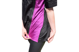 Trimshirt Nala Zwart / Paars -Crinkle Nylon S t/m 3XL