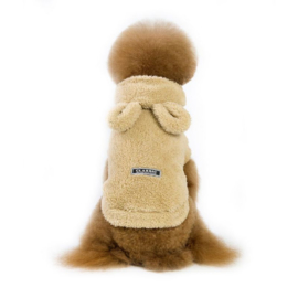 Honden fleece jas Teddy Classic Beige - Small - Ruglengte  20 -22 cm - In Voorraad