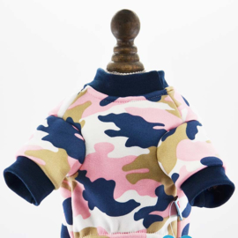 Hondenpajama  Camouflage Roze -MAAT XS -  Ruglengte 18 -20 cm - In Voorraad