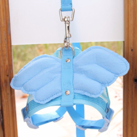 Hondentuig setje met vleugels Blauw Small - Borstomvang 24-30 cm
