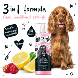 Buggalugs 3 In 1-  Shampoo + Conditioner + Ontklitter Framboos En Citroen - 250 ml