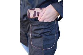Trimshirt Nala – Zwart met Luipaardmotief-3/4 mouw