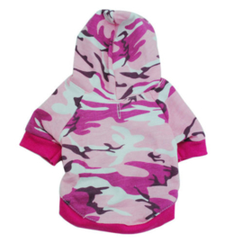 Hondentrui Roze Camouflage zonder Capuchon - Maat XS - Ruglengte 20 cm - In Voorraad