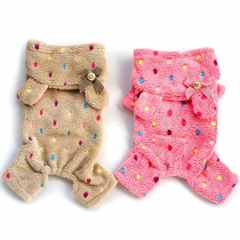 Hondenpak Dots Fleece Bruin XL-Ruglengte 35 cm - In voorraad