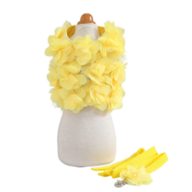 Hondentuig set yellow Flower Medium- Borstomvang 40cm