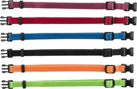 PUPPY HALSBAND SET ROOD / GROEN / GEEL / PAARS / BLAUW / ZWART 17-25 CM 6 ST - IN VOORRAAD