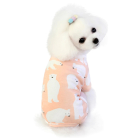 Hondenpyjama ijsbeer Roze Large - Rug lengte 30 cm - In Voorraad