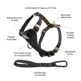 Autotuig voor hond Kurgo Enhanced Strength tru-Fit Smart Black - Gratis Verzending