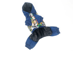 Hondenjumpsuit Grote hond Blauw Crazy 5XL - Ruglengte 57 cm -In voorraad
