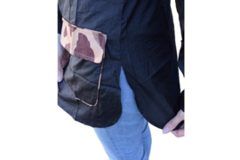 Trimshirt Nala – Zwart met Luipaardmotief-3/4 mouw
