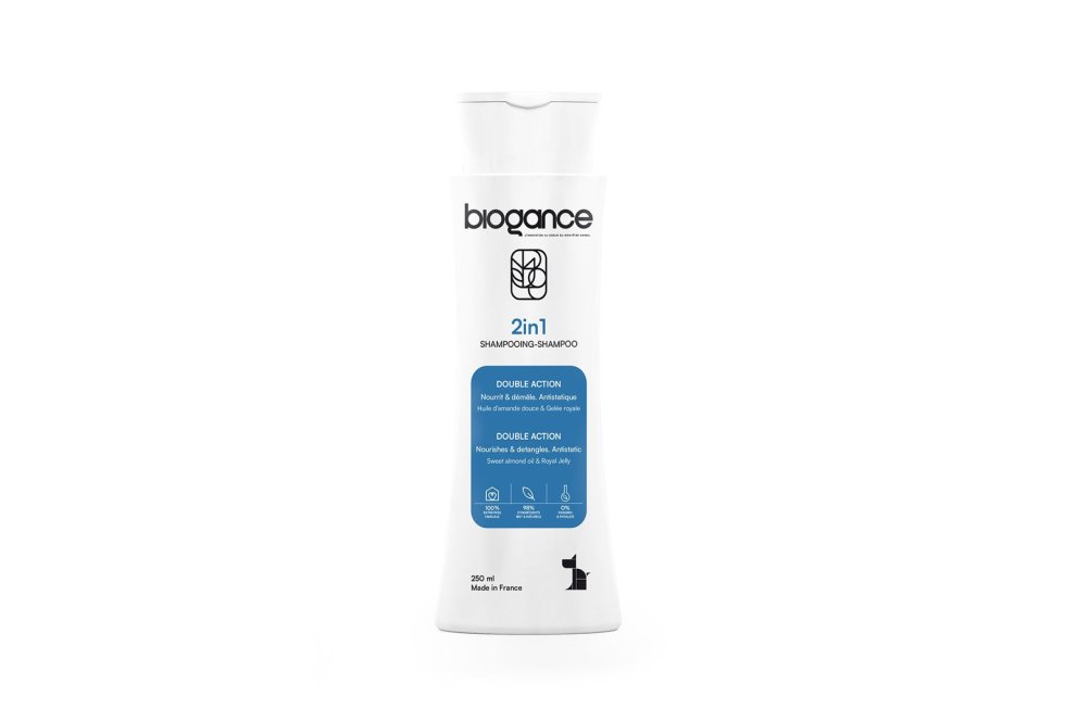 Biogance 2 in 1 hondenshampoo 250 ml- Middel tot lange vachten