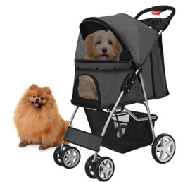 Topmast Hondenbuggy Classic Antraciet- 4 Wielen- Gratis Verzending