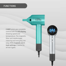 Artero Candy Turquoise 1600 Watt Handföhn