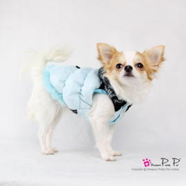 Hondenjas Pretty Pet Lace Coat Baby Blauw Medium - Ruglengte 28 cm - In Voorraad