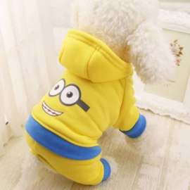 Hondenjumpsuit Geel Cartoon XS - Ruglengte 15cm - In voorraad