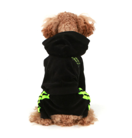 PUPPY ANGEL HIPSTER TRACK SUIT BLACK - Medium - Ruglengte 26 cm - In Voorraad