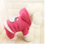 Jumpsuit voor hond Roze Cartoon - Large - Ruglengte 35 cm - In Voorraad