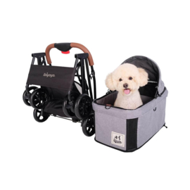 Ibiyaya Travois Tri-fold Pet Travel System - Nimbus Grey- tot 15 kg-Gratis Verzending