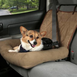 Honden autokussen Car Cuddler 50x63 cm Tan - Gratis Verzending