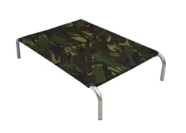 Hi-K9 Verhoogd Bed Grijze Frame Canvas Camouflage
