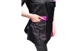 Trimshirt Nala Zwart / Paars -Crinkle Nylon S t/m 3XL
