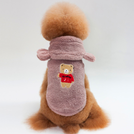 Hondenjas Teddy Bear bruin- Medium - Ruglengte 25-28 cm - In Voorraad