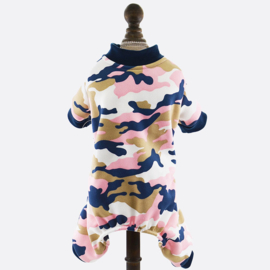 Hondenpajama  Camouflage Roze -MAAT XS -  Ruglengte 18 -20 cm - In Voorraad