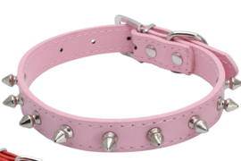 Halsband met Spikes Roze Medium 27-34 cm