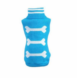Hondentrui Gebreid Bone Blauw XXL-Ruglengte 36-37 cm