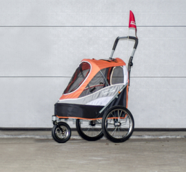 Innopet Sporty Dog Trailer Deluxe-Orange Black- Gratis Verzending - In Voorraad