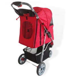 Topmast Hondenbuggy Modern Rood- 3 Wielen- Gratis Verzending