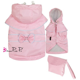 Hondenregenjas Pretty Pet Reflective Bow Roze  Large - Ruglengte 31 cm - In Voorraad