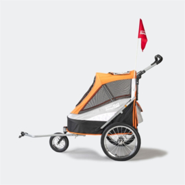 Innopet Sporty Dog Trailer Deluxe-Orange Black- Gratis Verzending - In Voorraad