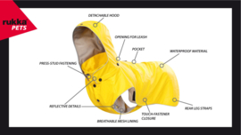 Hondenregenjas RukkaPets Stream Raincoat Geel