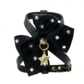 Hondentuigje Funkylicious BigBow black harnas XXS - Borstomvang  24-28 cm