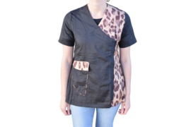Trimshirt Nala Zwart met Luipaard S t/m XL