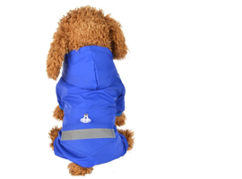 Honden regenpak blauw - Maat XL - Ruglengte 40-43 cm - In Voorraad